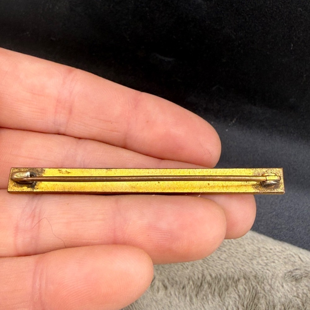 Vintage Gold Filled Bar Brooch Engraved Signed - Picture 5 of 12